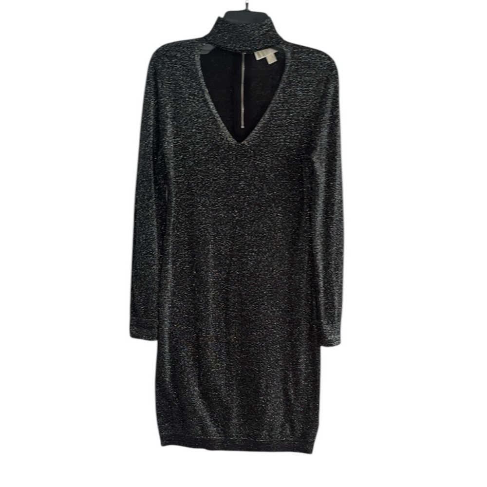 Michael Michael Kors Metallic Sweater Dres with Choker Neck size M - Picture 3 of 12